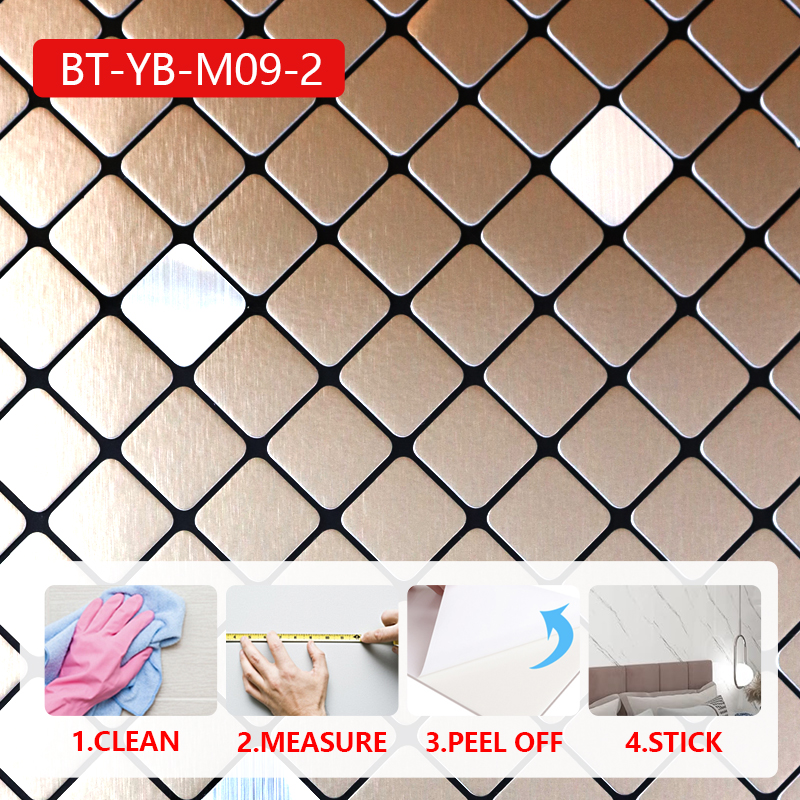 custom design 3d self-adhesive indoor wall stickers Removable Waterproof IXPE mosaic wall sticker