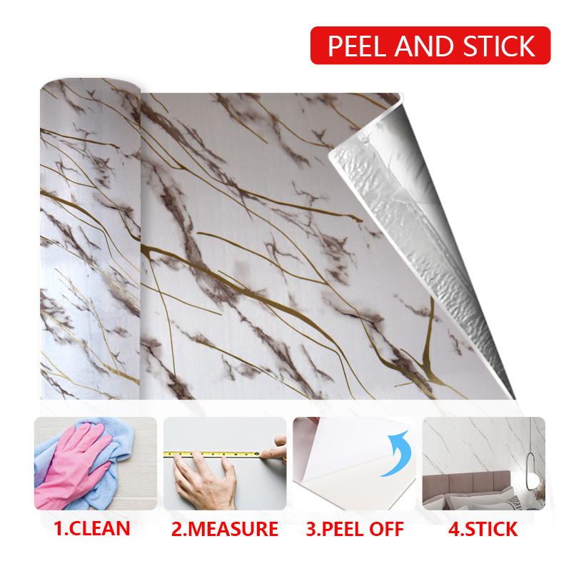 custom design marble pattern sticker rolls personalized waterproof Self Adhesive wall stickers for living room