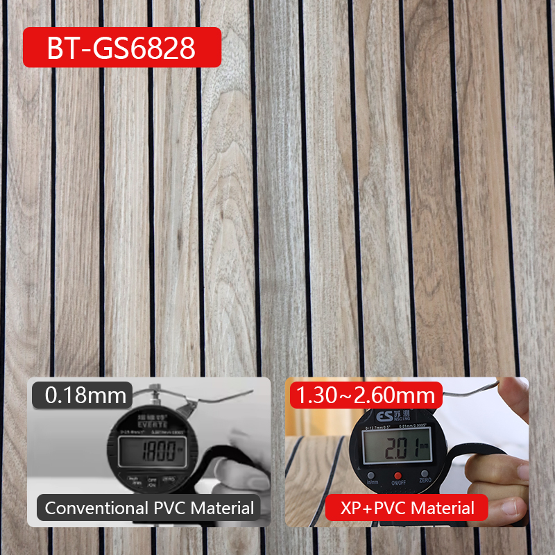 custom color Fluted Wall Stickers wood pattern ixpe self adhesive wall stickers for Living Room and 