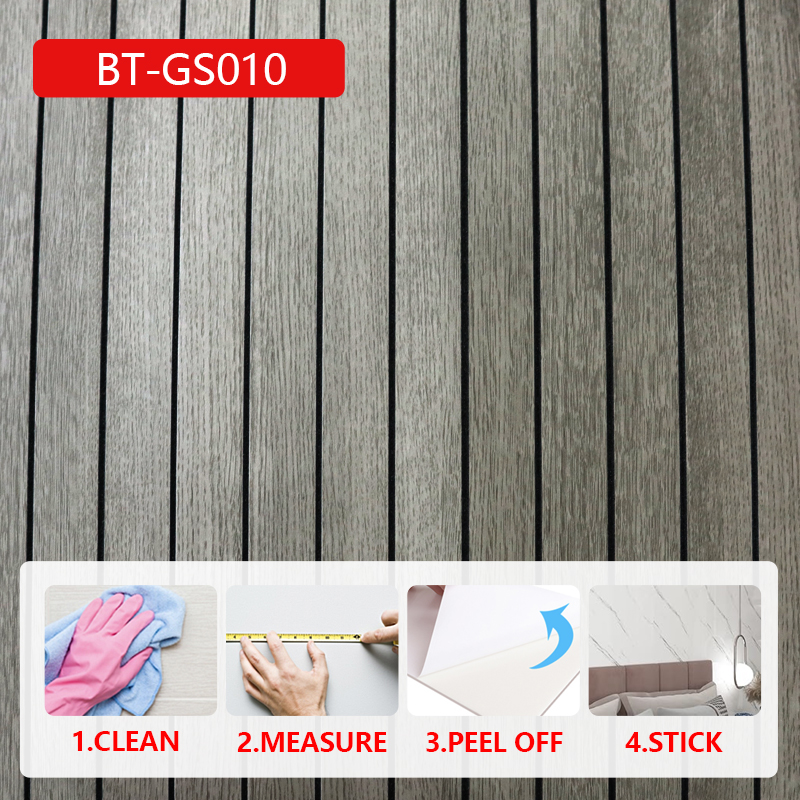 modern design living room tv background fluted wall sticker 3d wood grain IXPE pvc self-adhesive wal