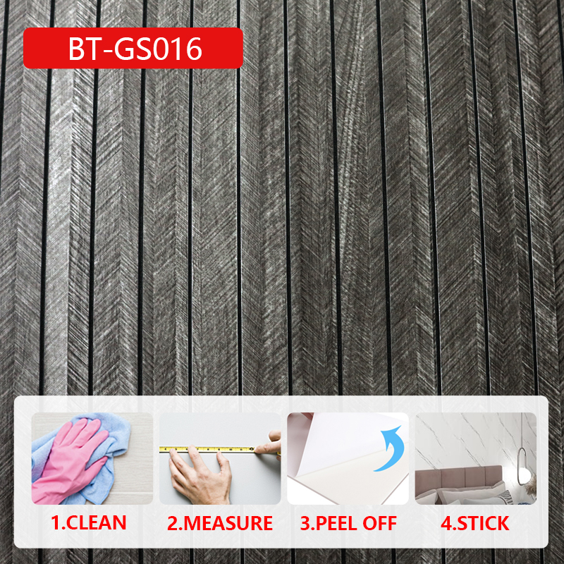 modern home Self Adhesive IXPE Fluted Wall Sticker Durable fashion wood pattern grille wall stickers