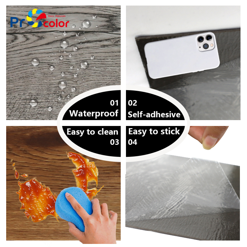 Modern style wood pattern waterproof self adhesive pvc lvt vinyl flooring tiles for house Indoor Decoration